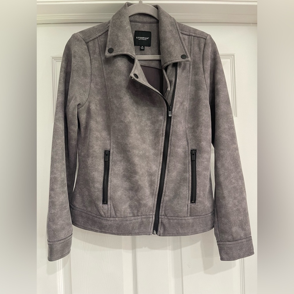 Liverpool Women's Gray Leather Jacket